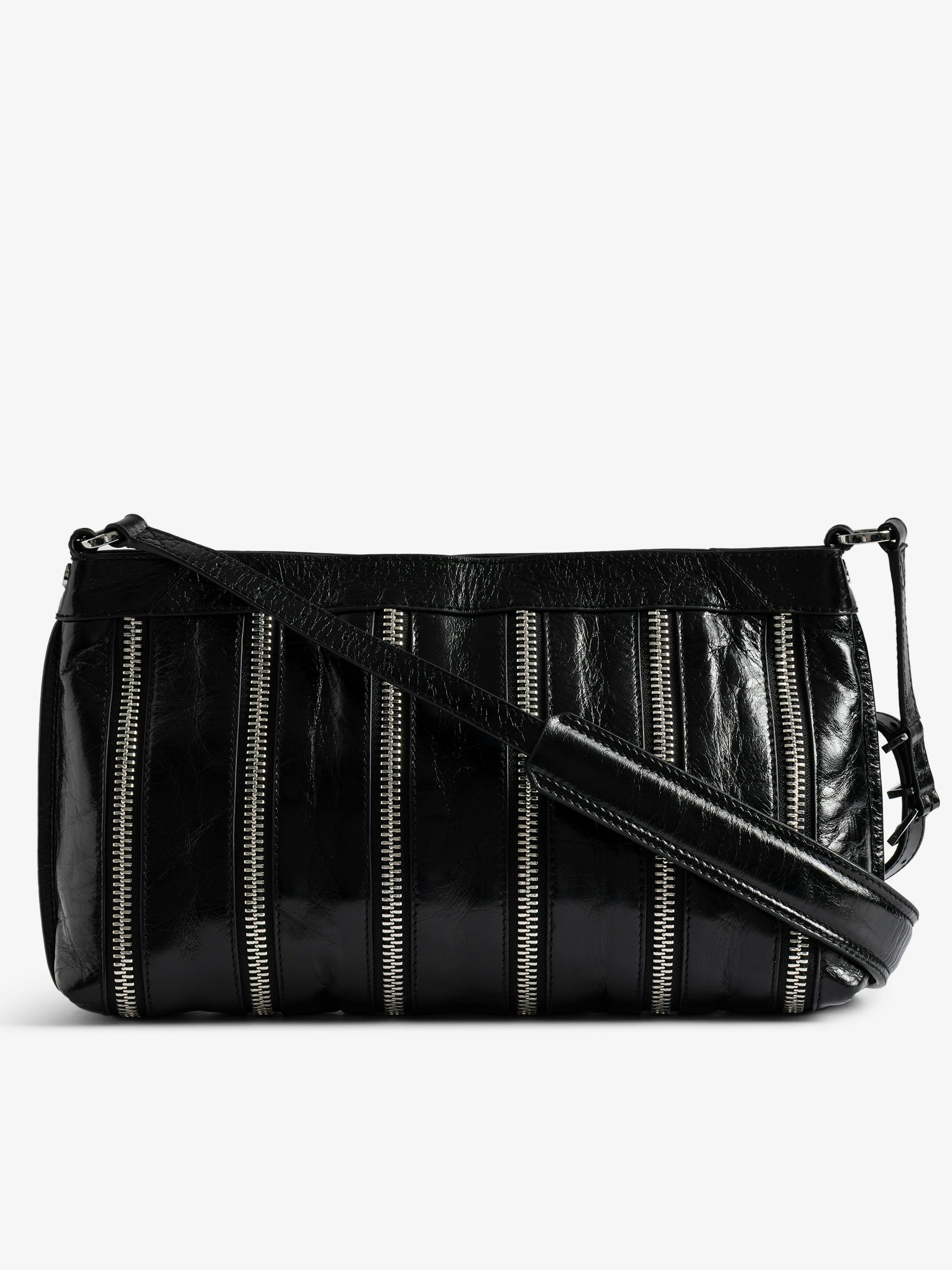Sunny Moody Zip Bag - Multi zip bag in patent leather with vintage-inspired effect, with adjustable shoulder strap and signature wings.